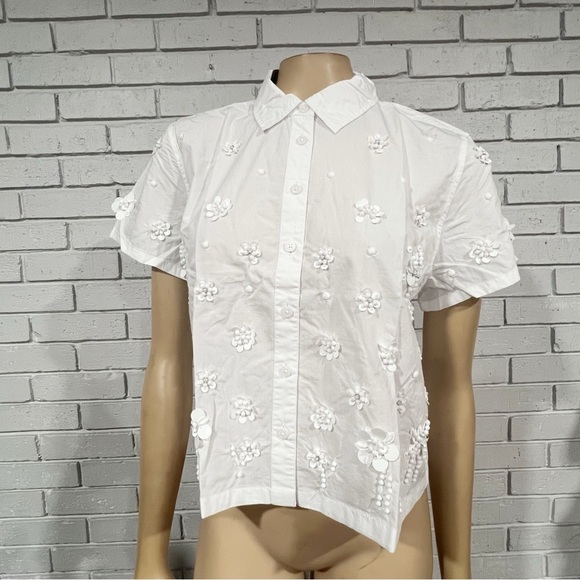 J.Crew Collection Women’s Embellished Classic Button Up - Picture 1 of 8